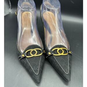 Anne Klein Madudley TJ Fabric Pointed Toe Heels 8.5 M EUC Vintage